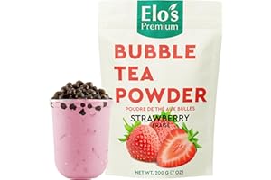 Bubble Tea Powder Kit (200g / 7oz) Strawberry Flavour| Instant Boba Mix, Ready in 2 Minutes| Authentic Taiwanese Taste, Packe