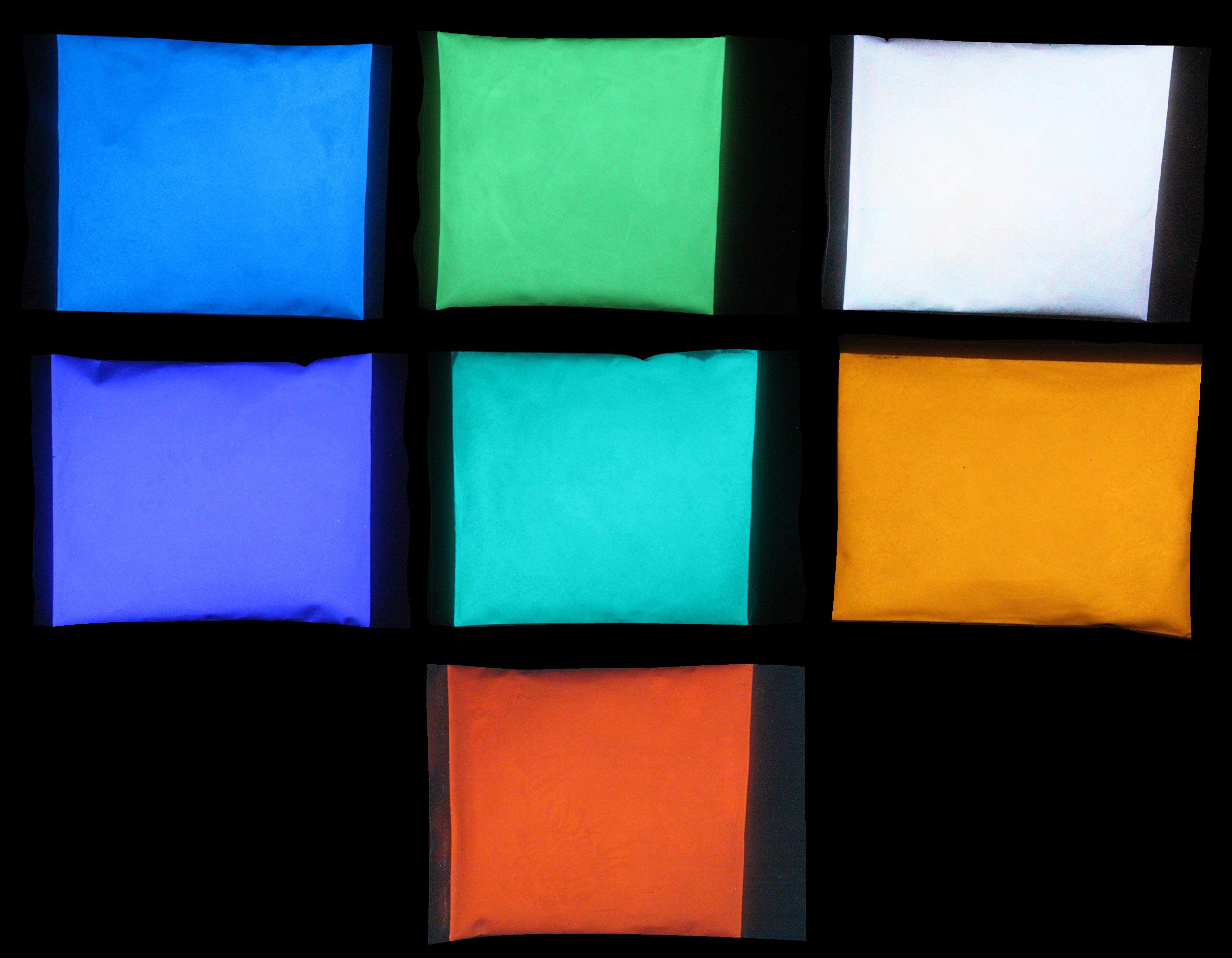7 Color Glow in the Dark SAMPLE Set Invisible