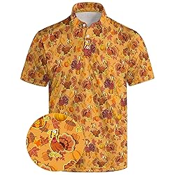 Xdceu Funny Golf Shirts for Men - Thanksgiving Golf