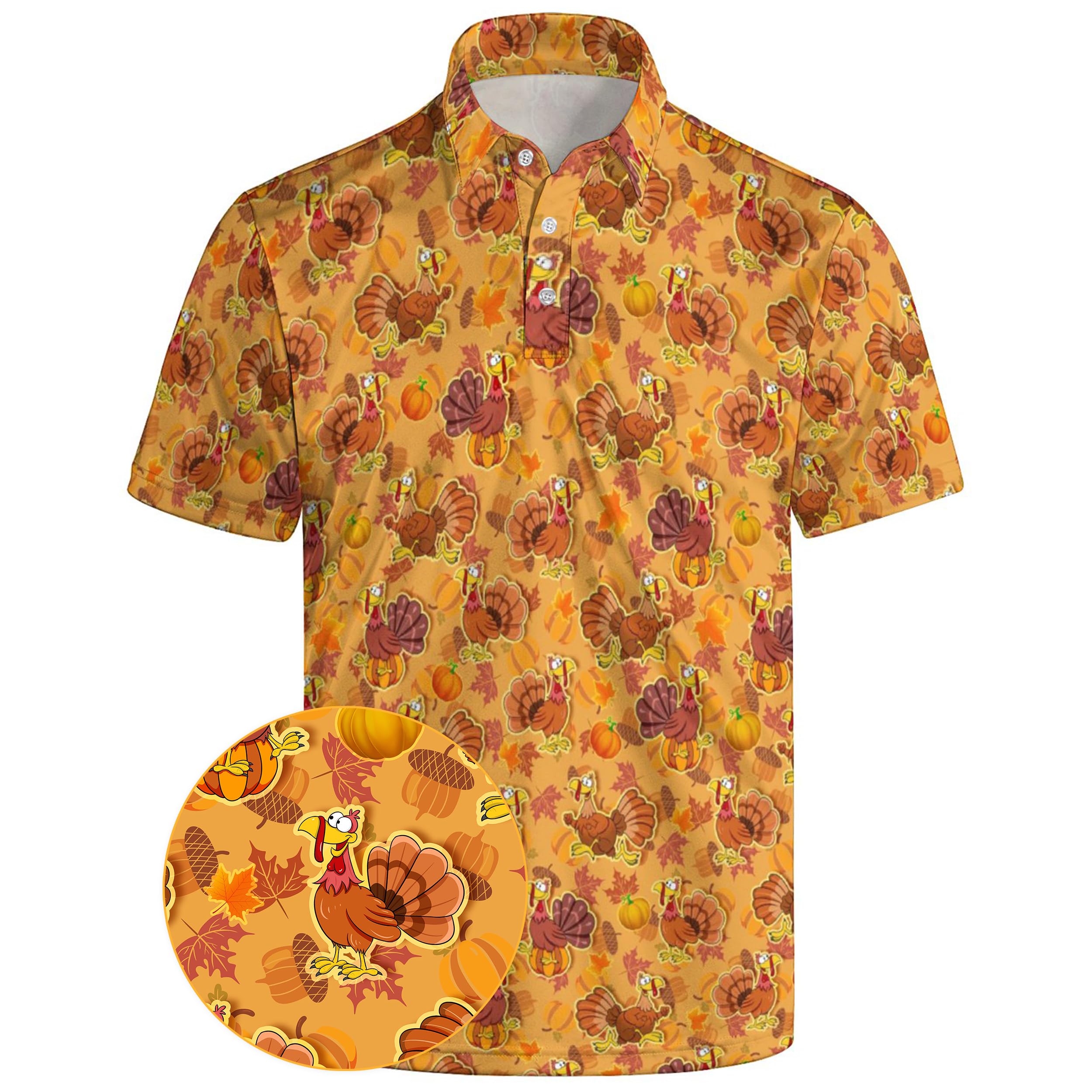 Xdceu Funny Golf Shirts for Men - Thanksgiving Golf