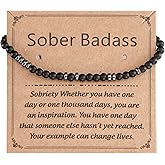 HUTIMY Sobriety Bracelet Gifts Women Morse Code Aa Recovery Jewelry Stay Sober Bracelet