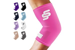 SS SLEEVE STARS Sleeve Stars Elbow Compression Sleeve for Women & Men, Tendonitis Elbow Brace & Elbow Support for Pain & Arthritis, Tennis Elbow Sleeve Arm Protector Wrap for Golf & Sports (S-XXL) (S: 7"-8.5", Hot Pink)
