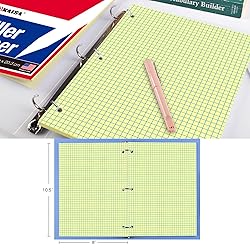 KAISA Loose Leaf Notebook Paper, 4x4 Quad Graph