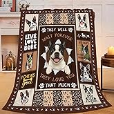 Cute Boston Terrier Blanket Funny Dog Throw Blankets Soft Cozy Warm Fuzzy Fleece Flannel Pets Animal Throws Stuff Gifts for Girls Boys Men Women Bed Couch Bedding Decor 50"x40"