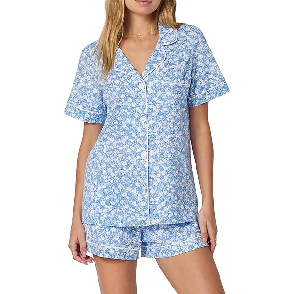 Bed Head PJs Women's Short Sleeve Woven Cotton Sateen Shorty
