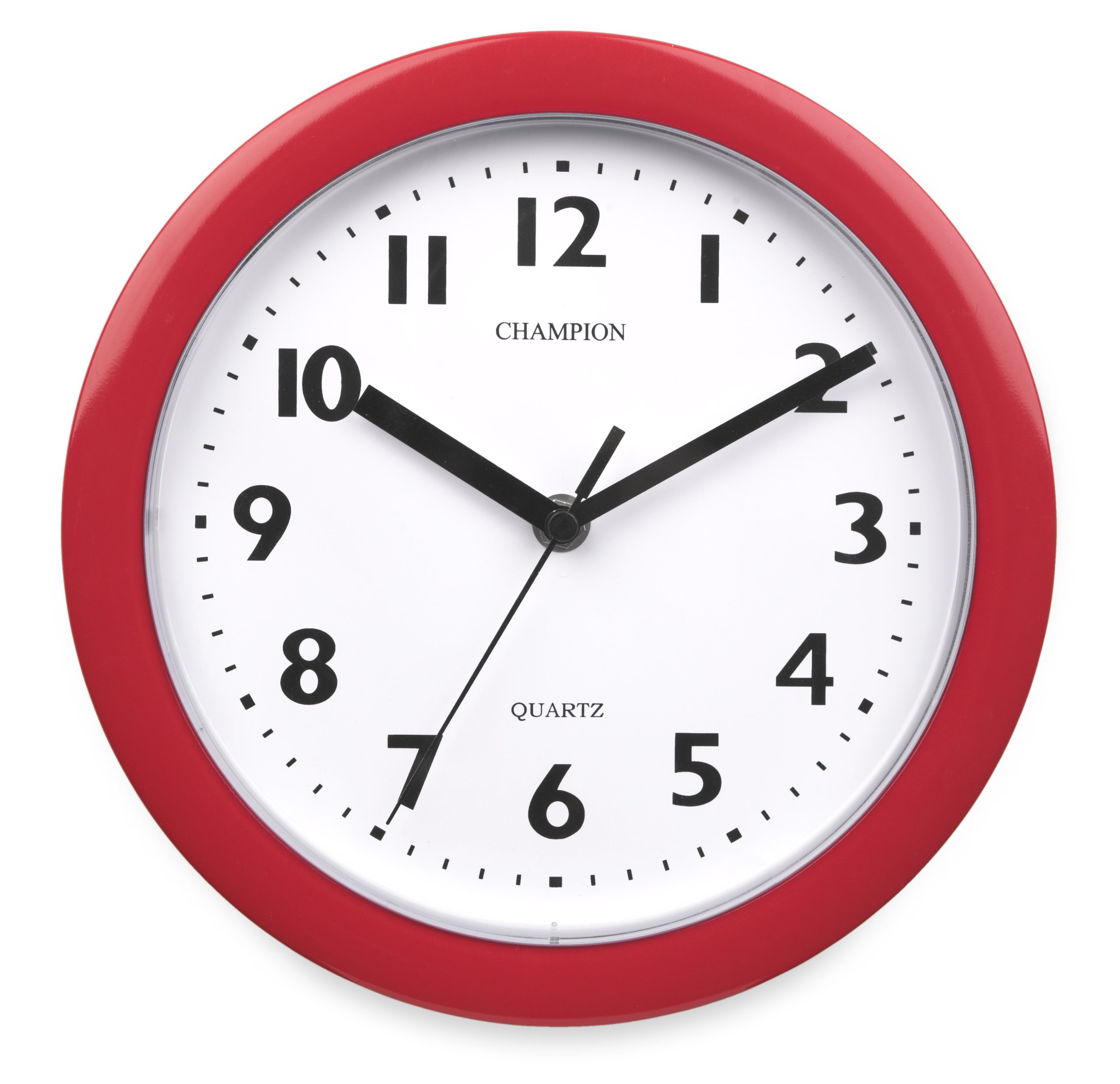 Champion KC515 Bold9 Wall Clock - 23 cm Diameter, Red