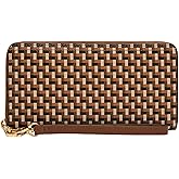Fossil Women's Logan Leather RFID-Blocking Zip Around Clutch Wallet with Wristlet Strap for Women