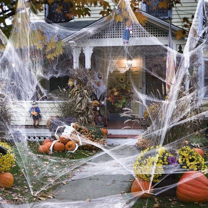 Sizonjoy 800 sqft Halloween Stretch Spider Web Decorations, Large
