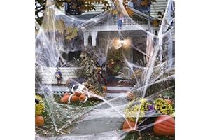 Sizonjoy 800 sqft Halloween Stretch Spider Web Decorations, Large Cobwebs for Indoor Outdoor Halloween Decorations, Halloween Theme Party Supplies
