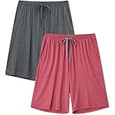 COLORFULLEAF Mens Pajama Shorts Bamboo Lightweight Sleep Shorts Lounge Wear Pajama Pants with Drawstring Pockets 2 or 3 Pack