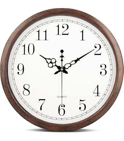 Amazon.com: Seiko 16 Inch Numbered Wood Finish Wall Clock : Home