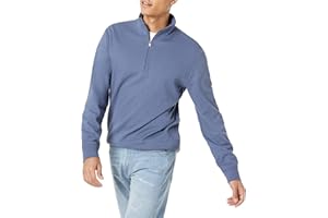 �鶹�� Essentials Mens Lightweight French Terry Quarter-Zip Mockneck Sweatshirt