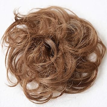PRETTYSHOP 100% Echthaar Humanhair Haargummi Haarteil hairpiece Haarverdichtung Zopf Haarband Haarschmuck div. Farben (braun 