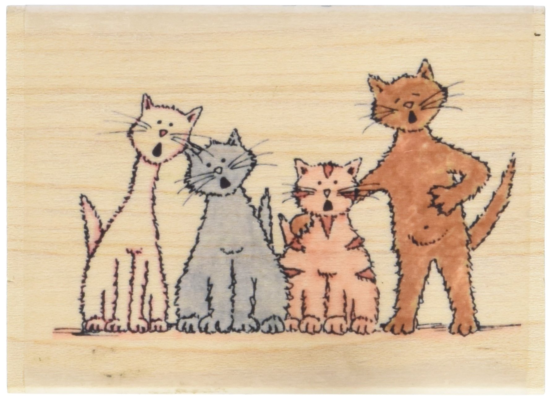 Art Stamps LM Cats Choir Stamp, Black