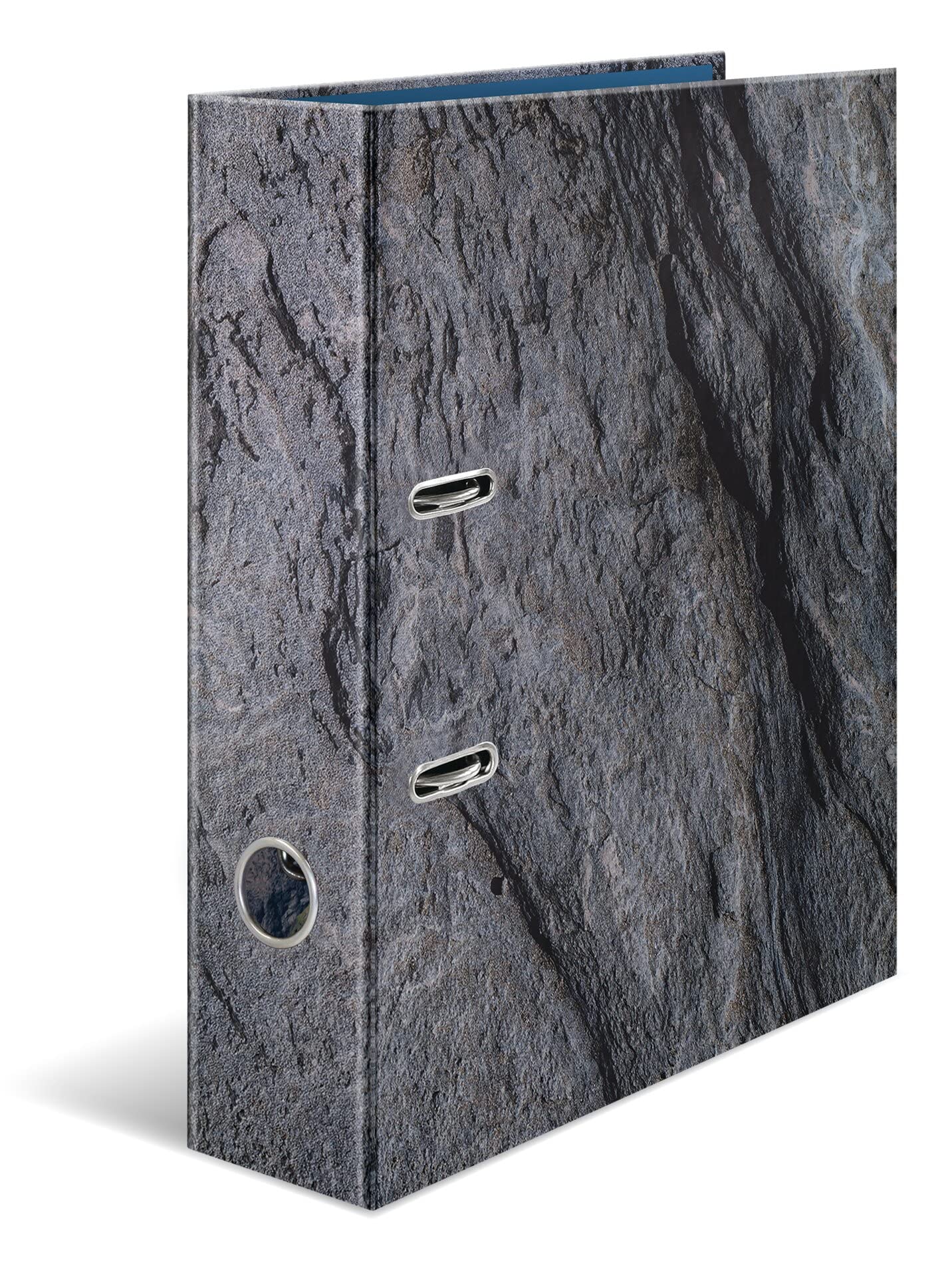HERMA 19652 Folder A4 Natural Stone, 7 cm Wide, Cardboard Folder with Inner Print for School and Office, Sturdy Children's Ring Binder Made of Cardboard for Boys and Girls