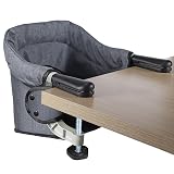 Hook On High Chair - Portable & Foldable Feeding Seat for Babies 6-36 Months, Home & Travel Use with Carry Bag (Grey)