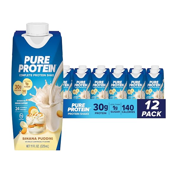 PURE PROTEIN COMPLETE PROTEIN SHAKE, BANANA PUDDING, 30G...