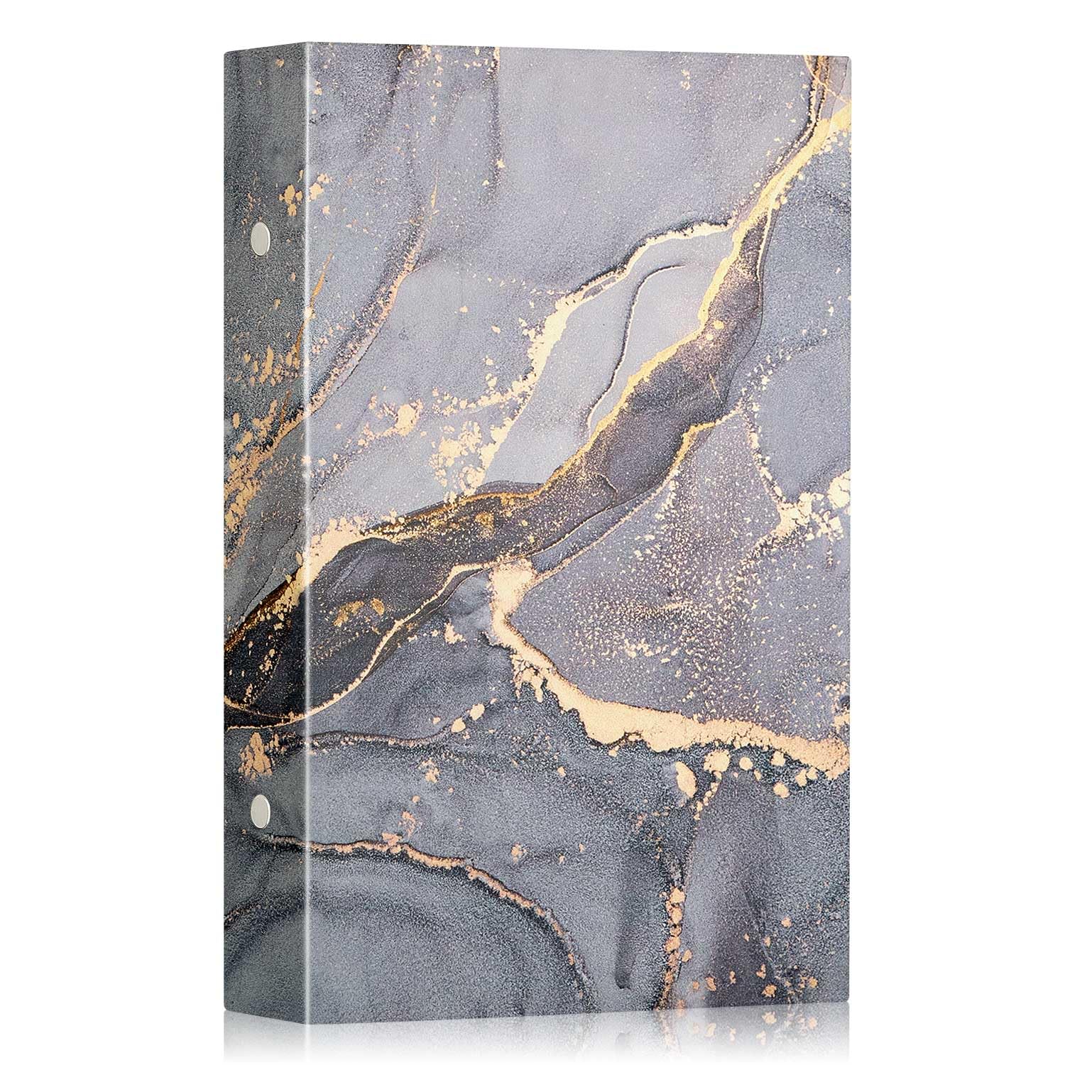 Lanpn Photo Album 6x4 300 Pockets, Leather Hardcover Album Book Holds 300 Horizontal Pictures Only Grey Gold