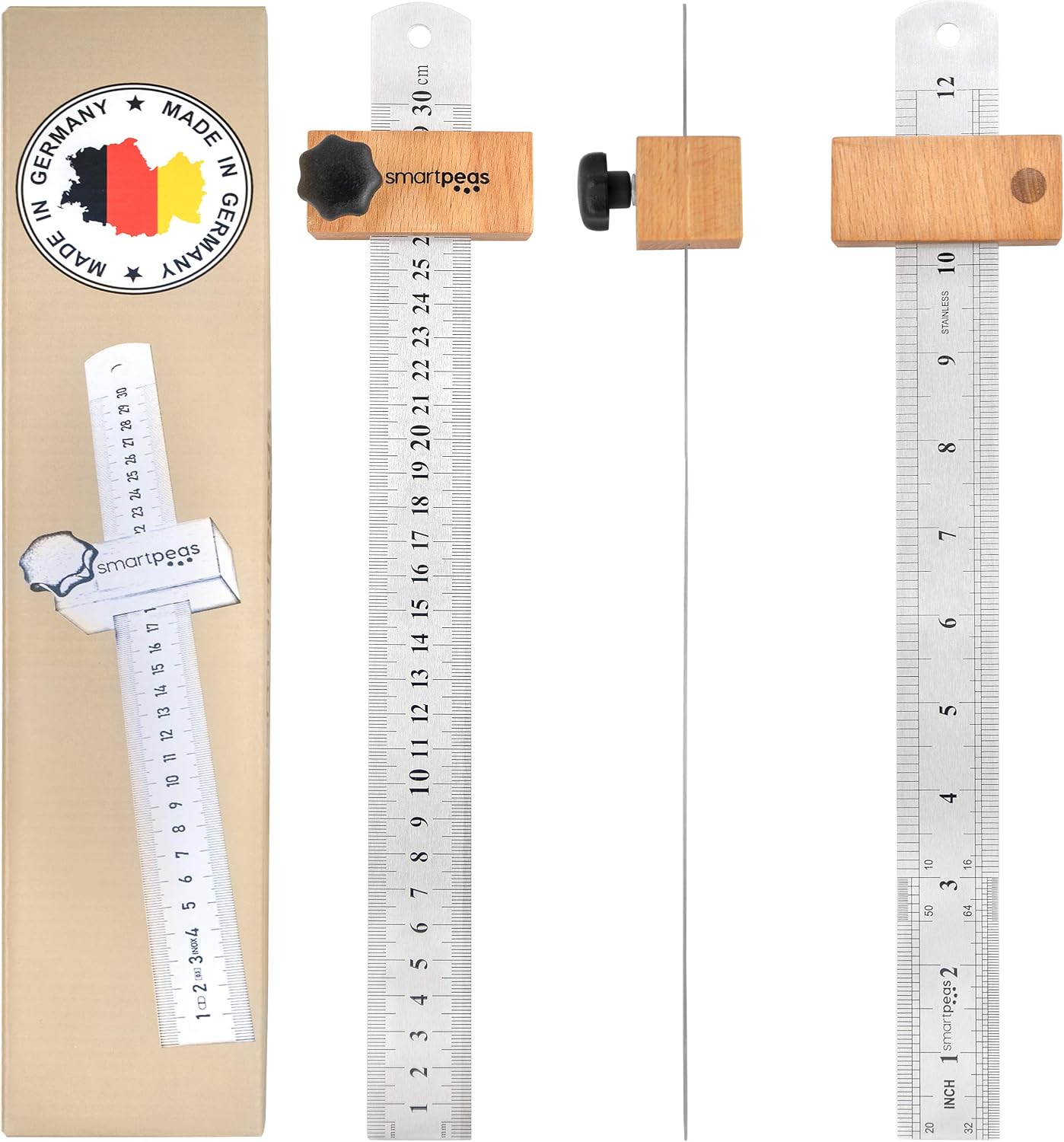 Premium Metal Marking Gauge with Wooden Stop, 300 mm Stainless Steel ...