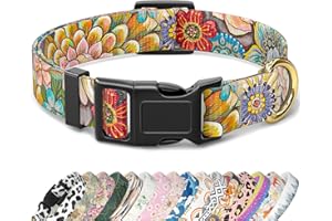 TMOODEL Dog Collar, Cute Boho Dog Collar for Extra Small Dogs, Soft Nylon Puppy Collar for Boy and Girl Dog, Adjustable Pet Collars with Quick Release Buckle, Colorful Mandala XS Cat/Dog Collar