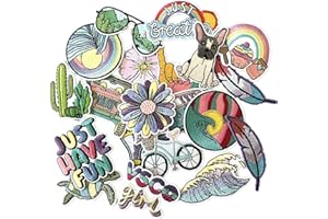 Kawaii Cartoon Iron On Patches, Cute Decor Patches for Backpacks, Embroidery Applique Aesthetic Stuff for Clothing, Jackets, 