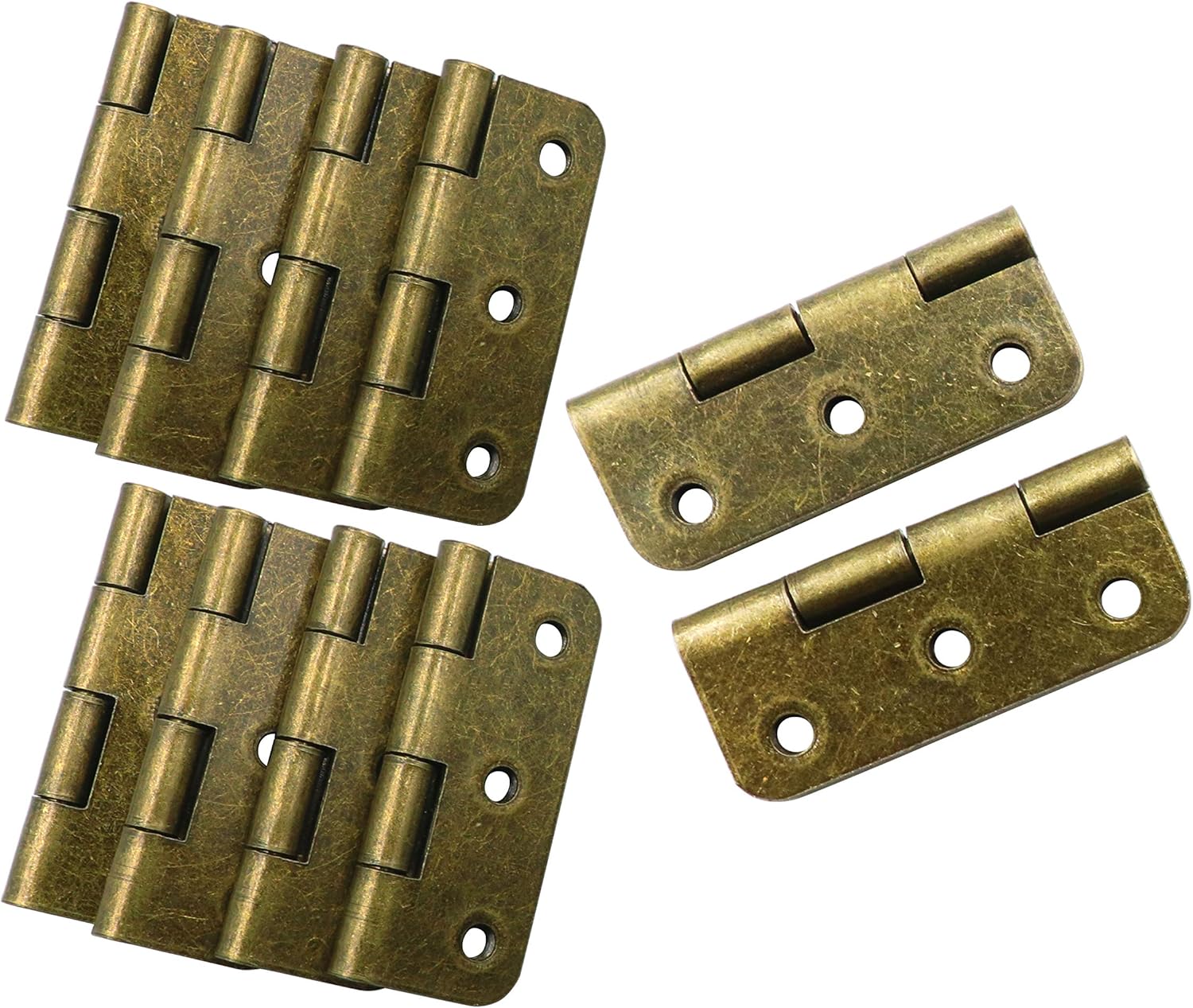 LBY 10pcs Antique Bronze Hinges Retro Butt Hinges, 2Inch Folding