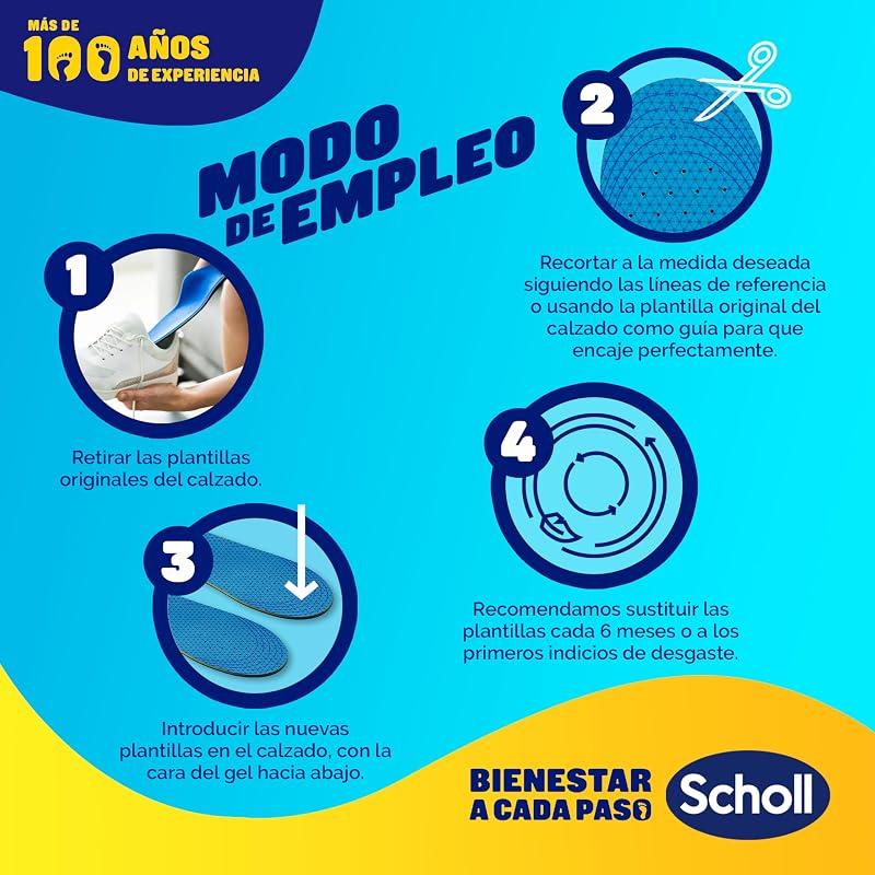 Scholl GelActiv Uso Diario Plantillas de Gel con Memory Foam para Hombre-Antifatiga, Amortiguación Avanzada, Espuma Viscoelástica y GelWave, Compatibles todo tipo de Botas o Zapatillas, Talla 40-46.5