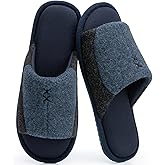 GOEWY Mens Two-Tone Slippers with Memory Foam Open Toe House Shoes Non-Slip Men's Slippers Comfy Indoor Slipper for Men Gifts for Men Him Dad