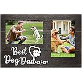 JNDJE Dog Dad Gifts for Men, Christmas Dog Dad Gift 3D Photo Frame Hold 4x6 Inches Two Photos, Birthday Gift for Dog Lovers