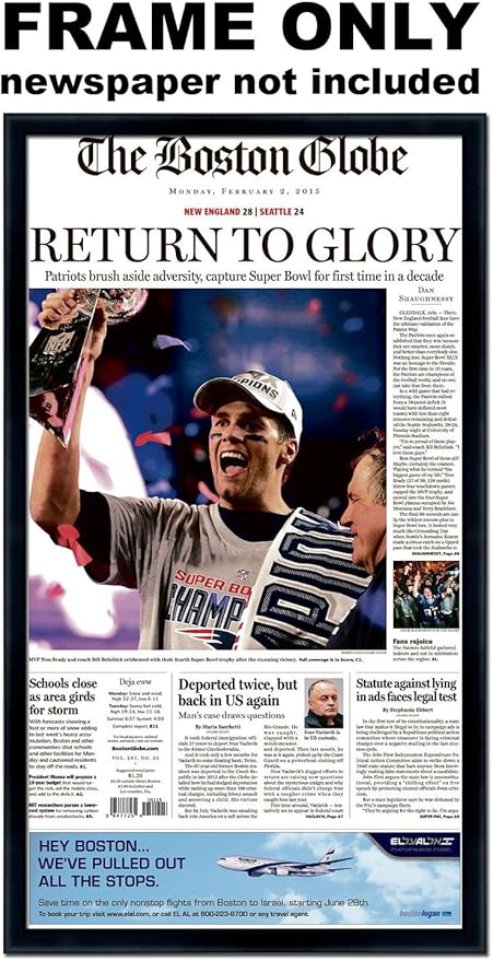Amazon Com New England Patriots Newspaper Frame Sports Outdoors