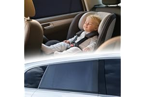 TrySpace Car Window Shades for Baby [ArcticShield Cooling Tech] (2 Pack) UV-Blocker Sun Shade – 99% UV Protection Fit SUV/Sedan/Minivan | Roll Windows Down, Privacy Safe, Medium