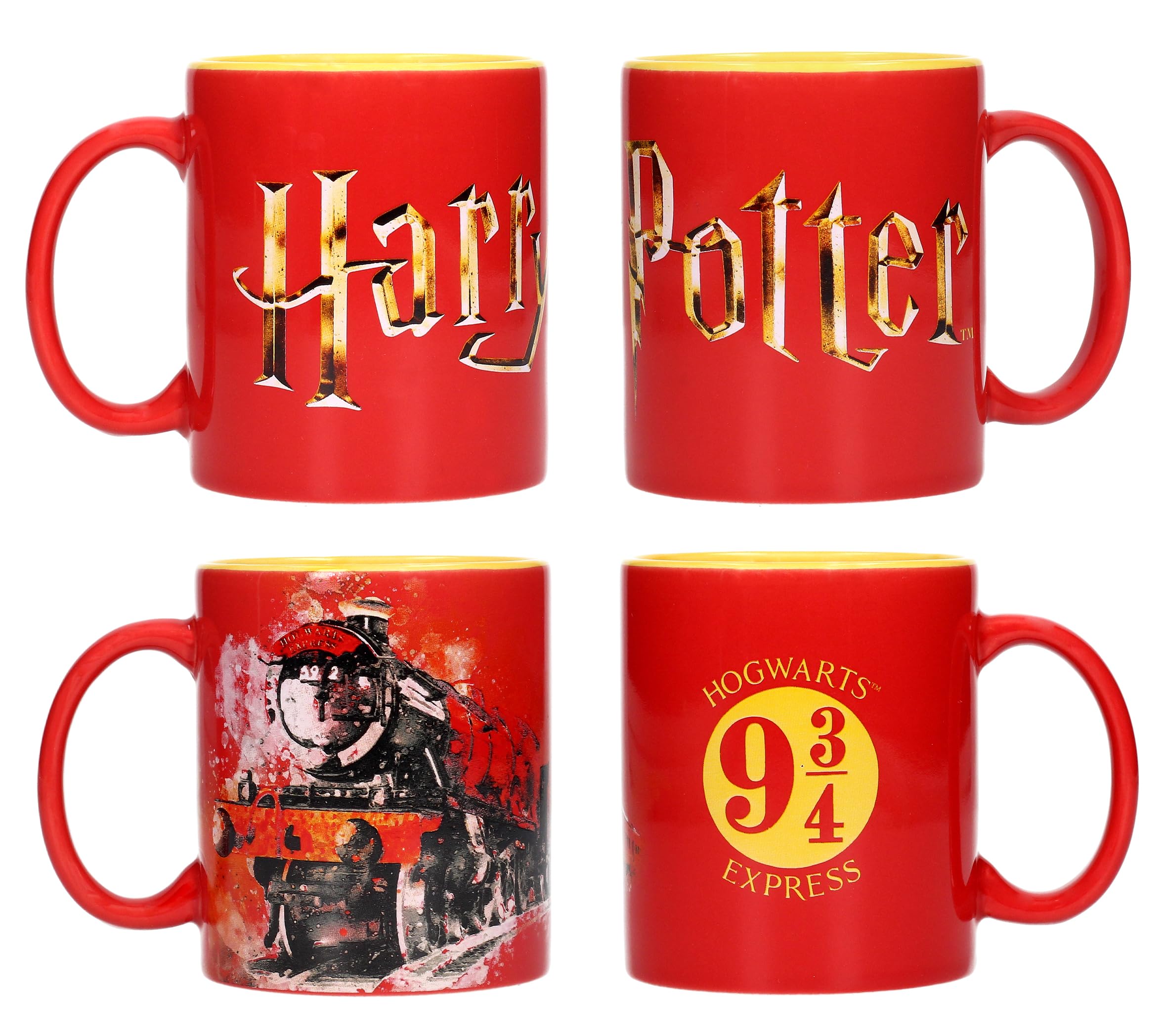 SD Toys SDTWRN21950 HP Logo Hogwarts Express Set of 2 Harry Potter Mugs, Glass
