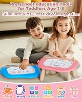 KOKODI Magnetic Drawing Board Toddler Toy Pink Educational Travel Toy 1-3 view 5