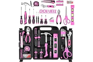 DOWELL 123-Piece Pink Home Repair Tool Kit for Women & Girls - All-in-One DIY Toolkit with Ergonomic Handles, Durable Toolbox, Non-Slip Grips | Perfect Gift for Wives, Moms, Crafters