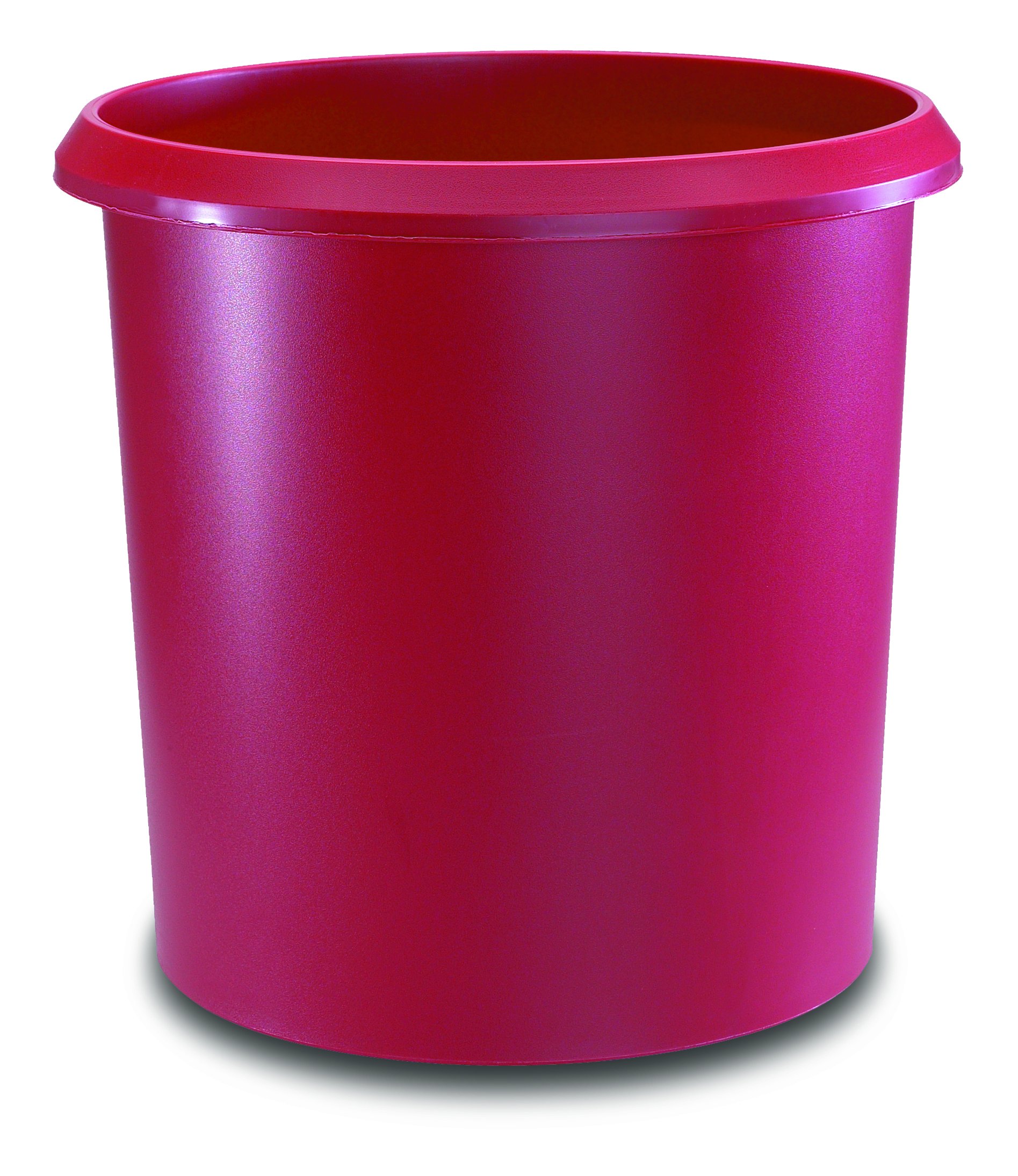 Runner Allrounder Recycle bin, Round, Rubbish with Handle, Sturdy Plastic, 18 L 18 Liter red