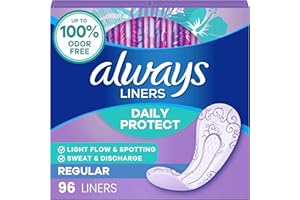 Always Daily Protect Liners, Regular Length, Unscented, 96 Count