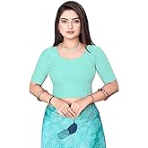 Stretchable Cotton Readymade Saree Blouse for Women | Soft Fit Top | Suitable Under Formal Outfits, Blazer or Shirt