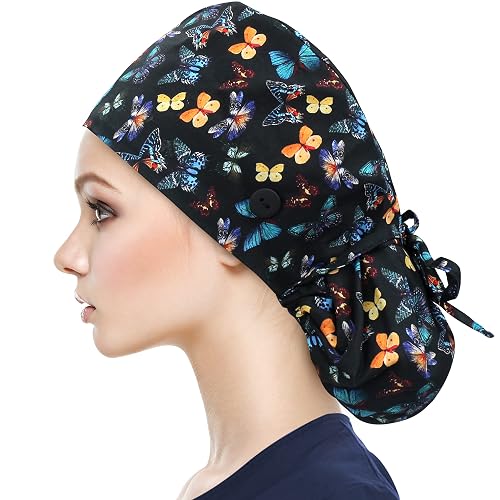 thumbnail image 2 of Working Bouffant Hats With Sweatband - Adjustable Tie-Back For Women & Men 2 of 13