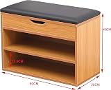 AVC Designs Pine 60cm Shoe Bench with Seat Cushion Storage Cabinet Organizer view 9