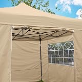 All Seasons Gazebos 3x3m Heavy Duty Pop Up Gazebo with 4 Side Walls Beige view 2