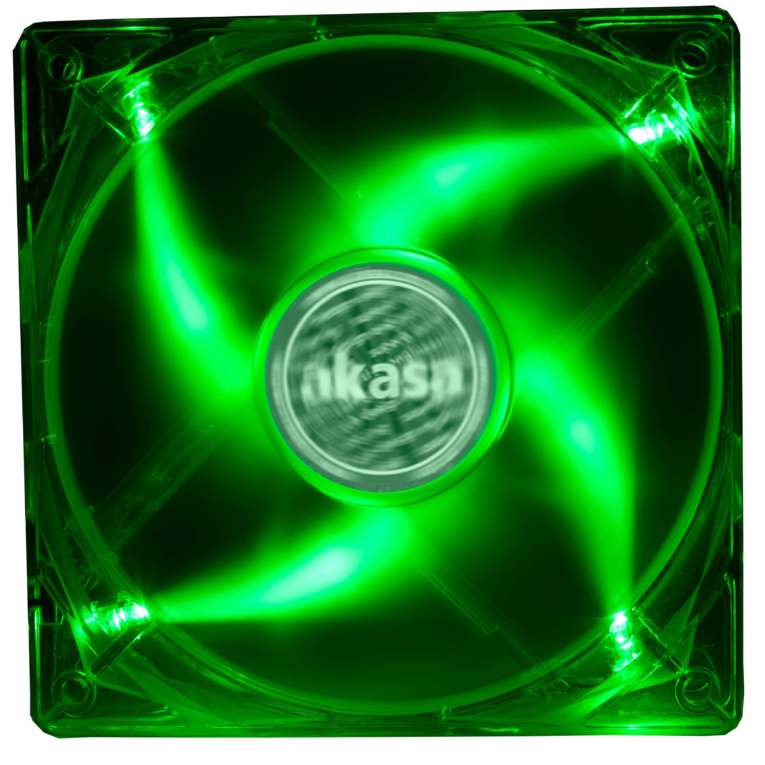 Akasa 120mm Quiet Bright Green Fan | Green LED Case Fan | 120cm | For PC, Heatsink, CPU Cooling, Ventilation | AK-274CG-4GNS