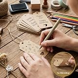 Koogel Brown Kraft Gift Tags 120 Pcs with Jute String 9x4 cm Heart Cut-Out view 4