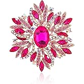 YOQUCOL Sunflower Shape Crystal Big Large Heavy Brooch Pin Rhinestone Scarf Decoration Corsage Cloth Pin for Women Girls