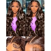 Fongly 13x6 Lace Front Wig Human Hair 18 Inch Body Wave Chocolate Brown Glueless HD Transparent Lace Frontal Wigs for Women 2