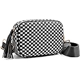 MEISEY Trendy Woven Checkered Crossbody Bag for Women,PU Leather Checkered Clutch Purses Underarm Shoulder Handbag