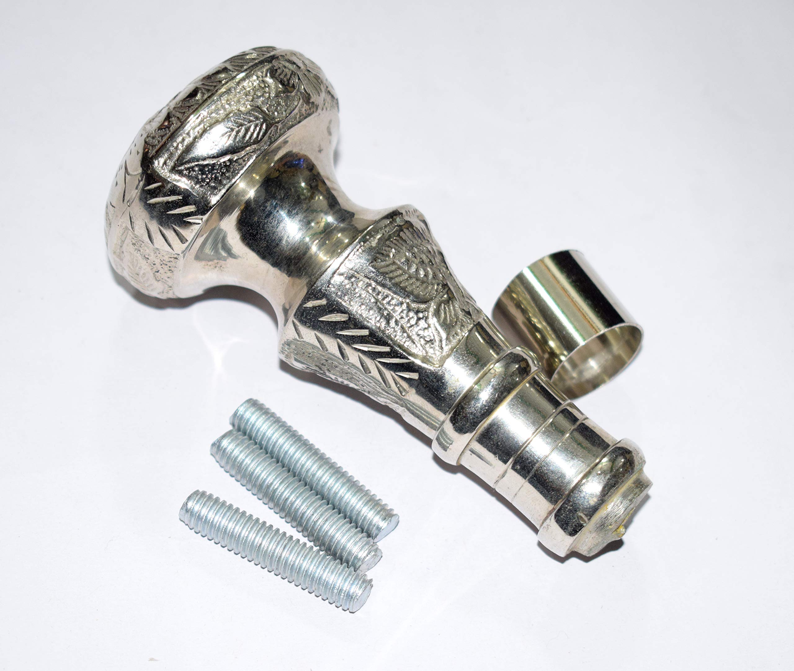 india.nautical.store Vintage Antique Walking Cane Wooden Walking Stick Silver Brass Handle Knob Gift ab,7 cm