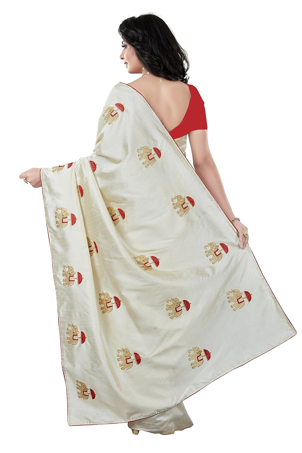 rani saahiba art silk embroidered saree