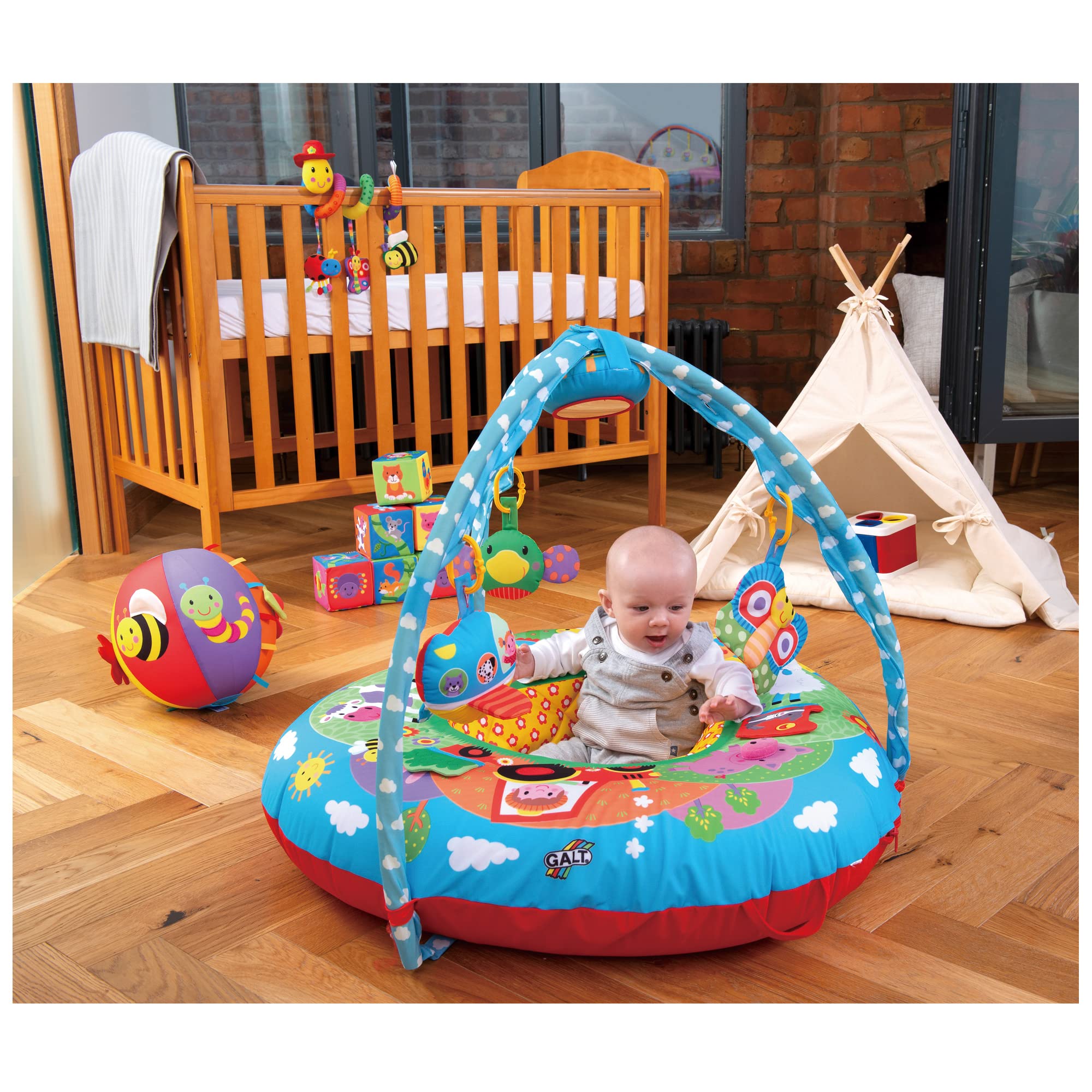 Galt Toys, Playnest & Gym - Farm, Baby Activity Center & Floor Seat
