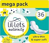 Lil-Lets Maternity Ultra Pads with Wings 32cm 3+ Weeks Post Birth Pack of 3 (36