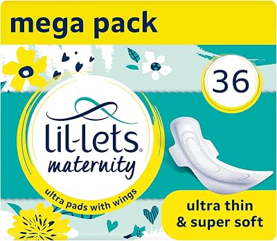 Lil-Lets Maternity Ultra Pads with Wings 32cm 3+ Weeks Post Birth Pack of 3 (36